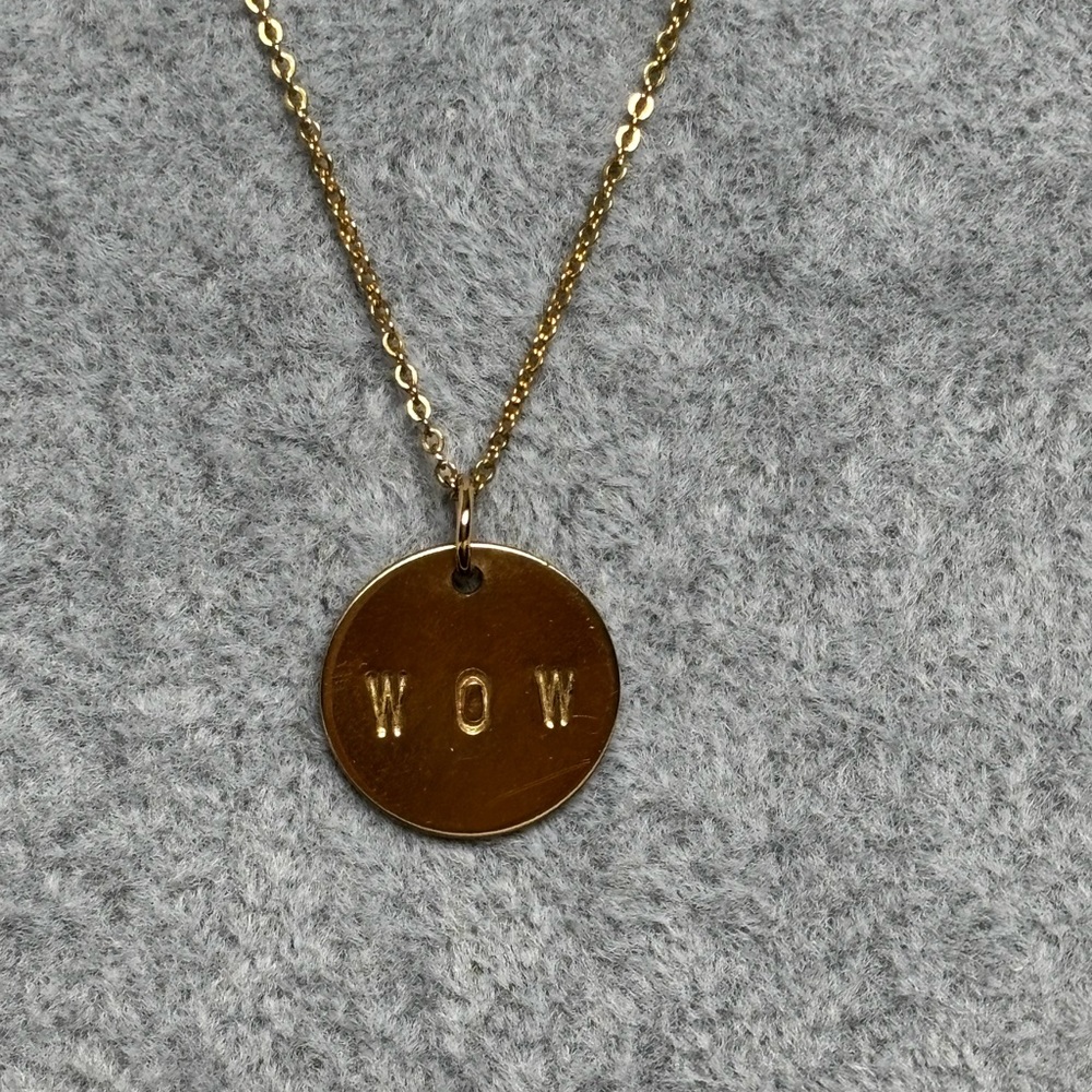 Nashelle 14k Gold-Filled  'WOW' Disc Pendant Necklace 16 inch chain